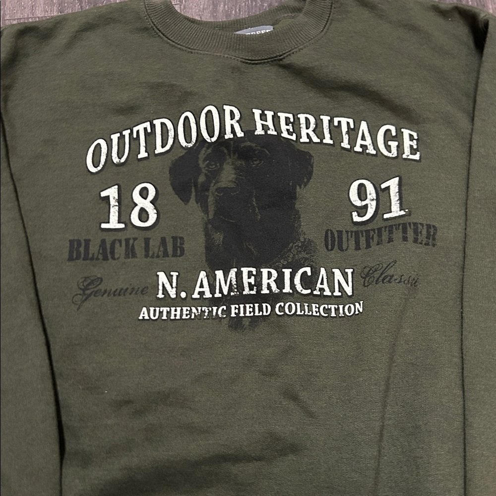 Saddlebred Green Black Lab Men’s Sweatshirt - Picture 2 of 4